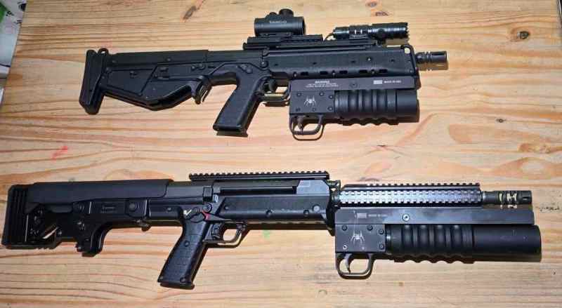 Two Kel-Tec Rifles, RFB hunter and RDB, w/ Grenade