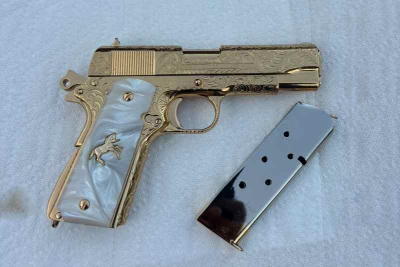 Hand Engraved Colt 45acp commander 