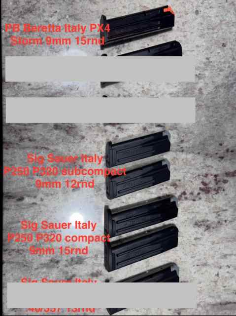 BerettaSig P250 P320 Px4 Storm 92FS Mags Magazines